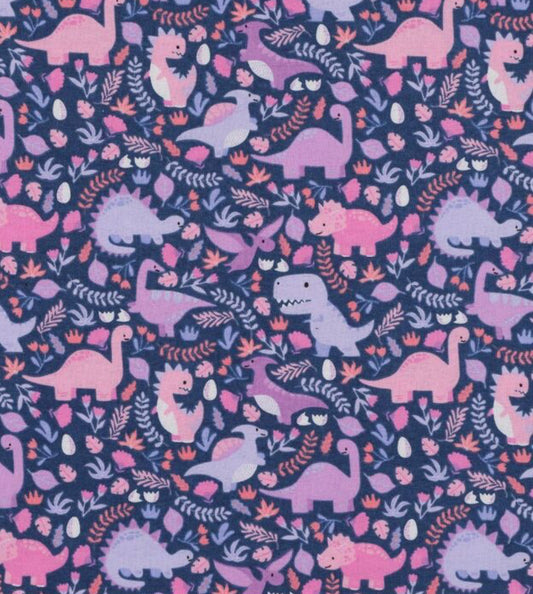 Purple dinosaur  flannelette - Boomerang Pillow Case
