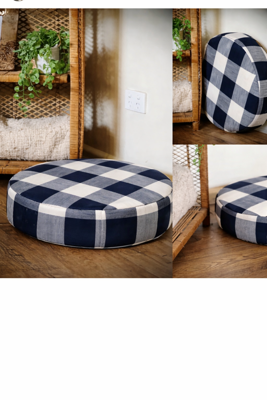 Gingham Blue - 50cm - Floor Cushion