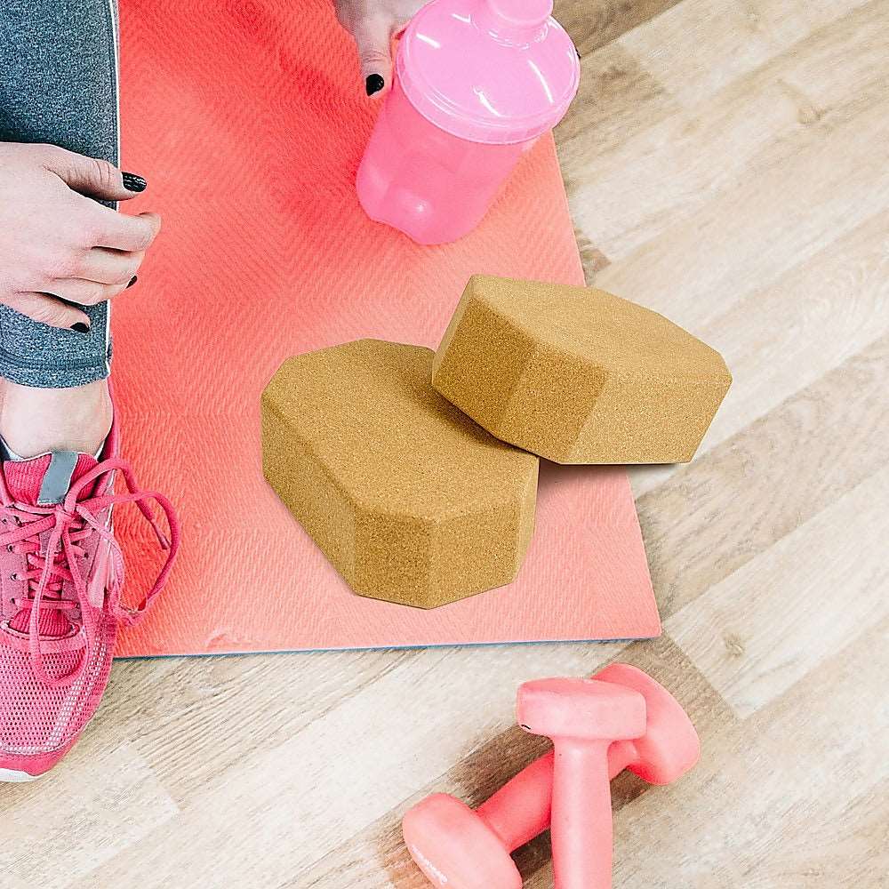 Natural Cork Octagon Yoga Blocks 2 pcs Set