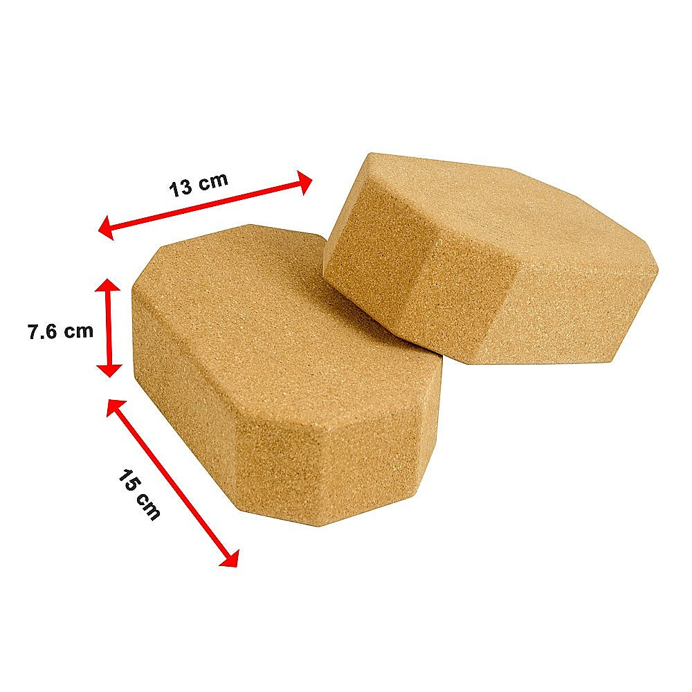 Natural Cork Octagon Yoga Blocks 2 pcs Set