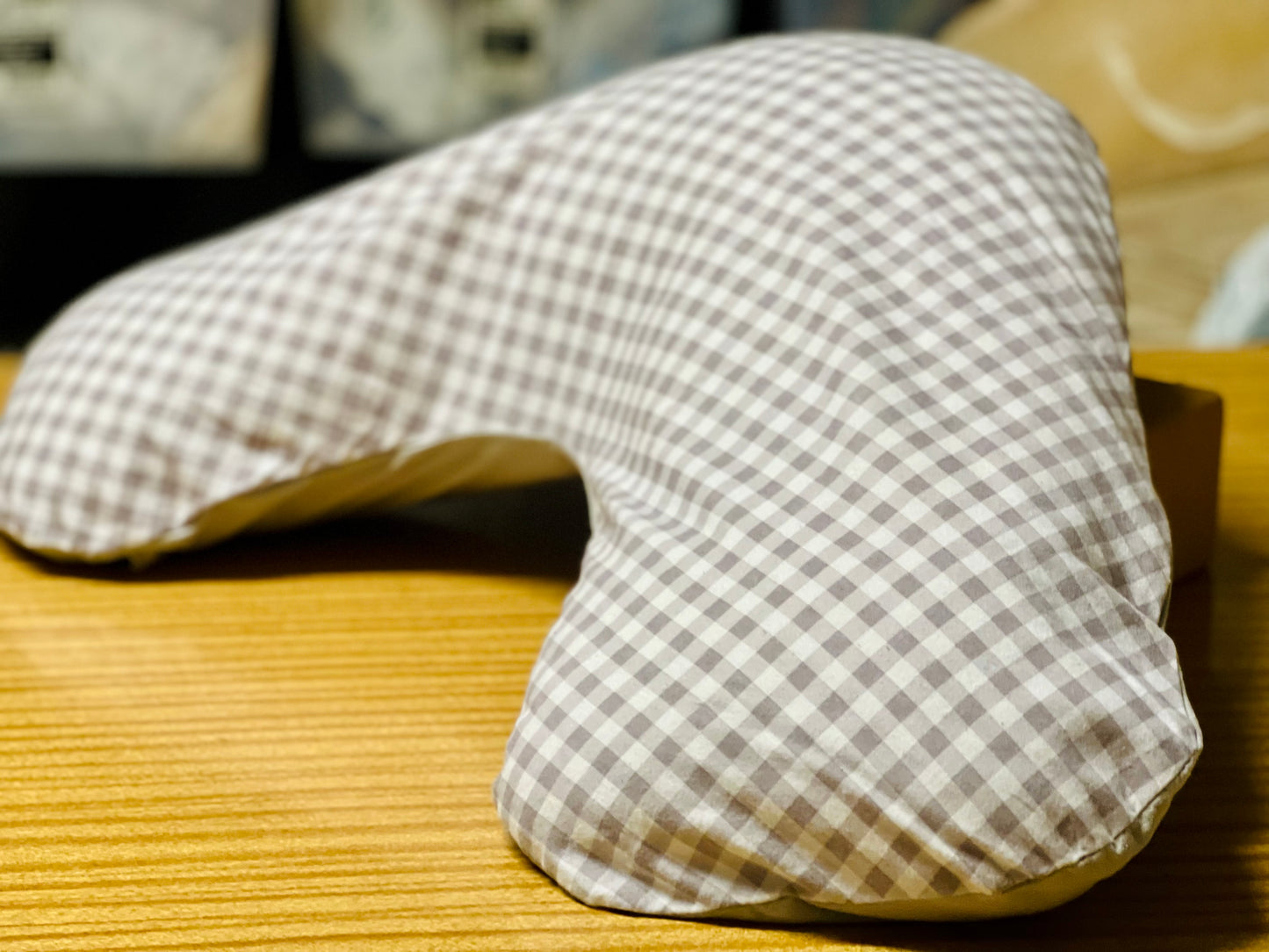 Gingham grey flannelette   - Boomerang Pillow Case