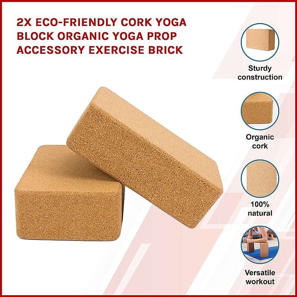 Yoga Blocks 2 Pack Plus Strap Cork Yoga Block Yoga Brick, Eco