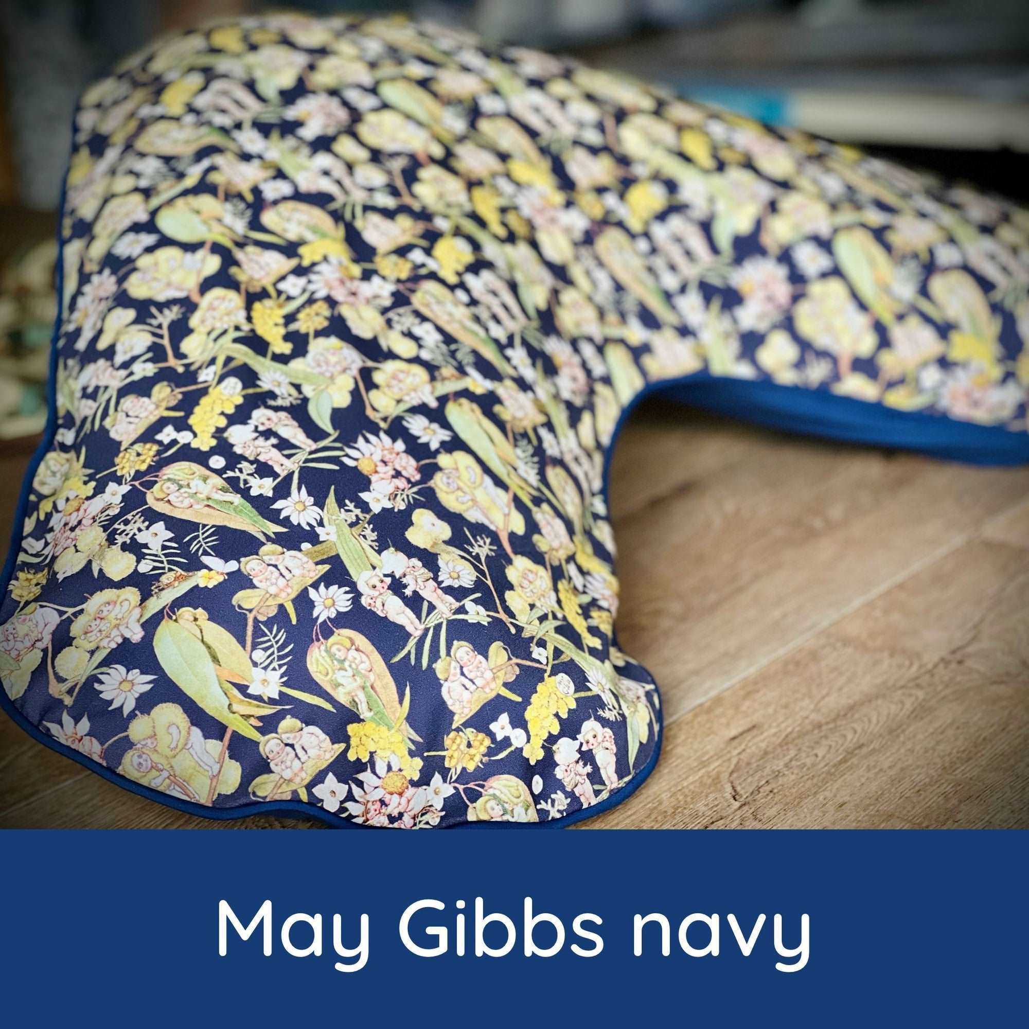 May Gibbs Navy - Boomerang Pillow Case