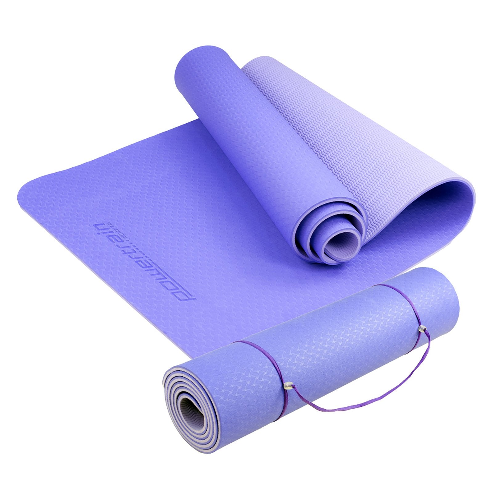 Powertrain Eco-friendly Dual Layer 8mm Yoga Mat, Light Purple