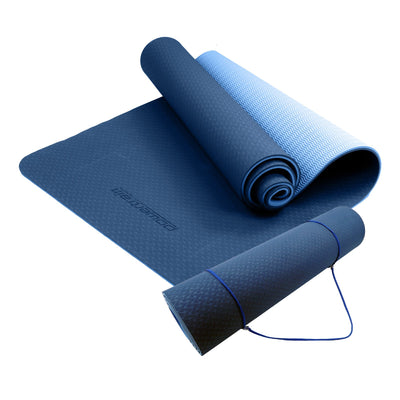 Eco-friendly Dual Layer 8mm Yoga Mat | Dark Blue |