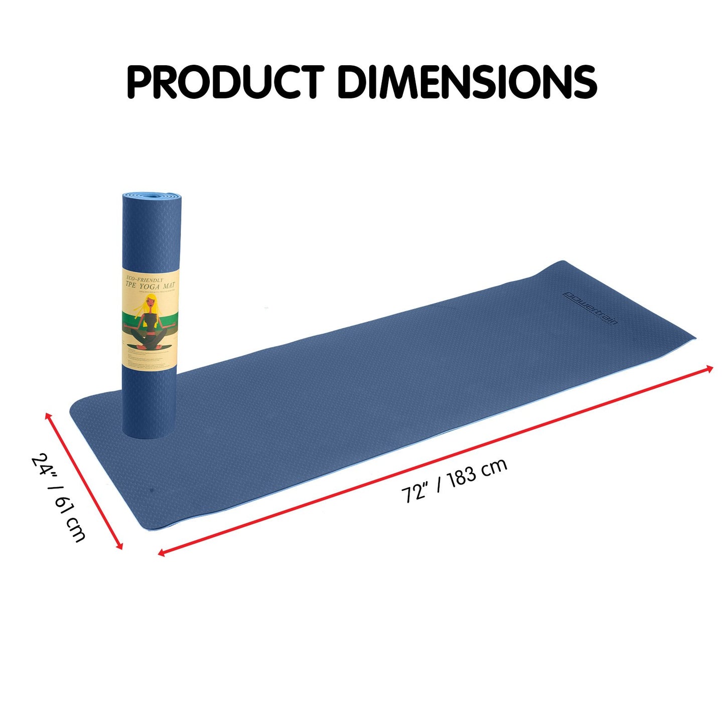 Eco-friendly Dual Layer 8mm Yoga Mat | Dark Blue |