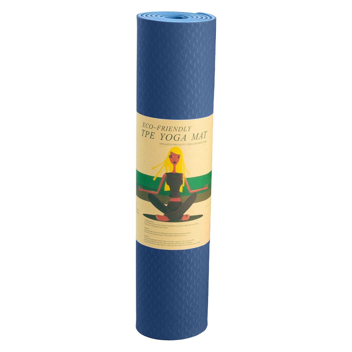 Eco-friendly Dual Layer 8mm Yoga Mat | Dark Blue |