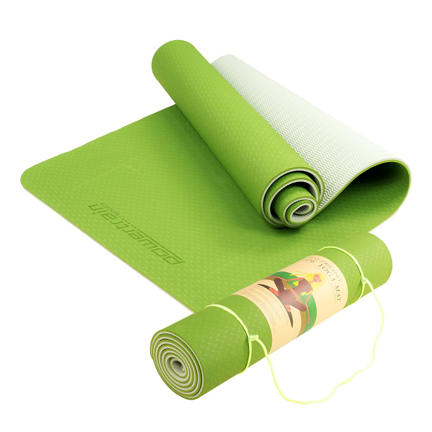 Eco-Friendly Dual layer 8mm Yoga Mat | Lime Green |