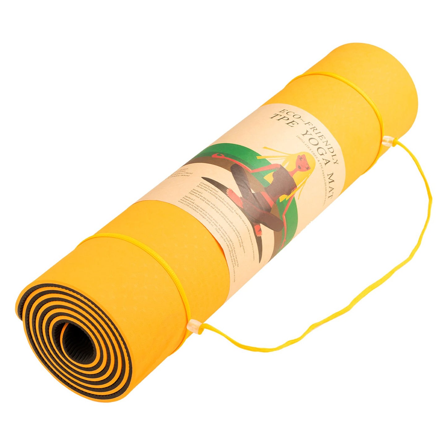 Eco-Friendly Dual Layer 8mm Yoga Mat | Orange |