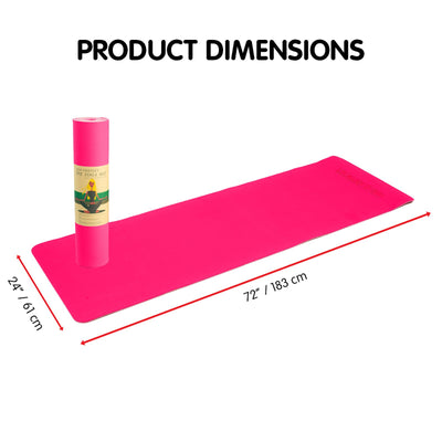 Eco-Friendly Dual Layer 8mm Yoga Mat | Hot Pink |