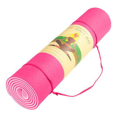 Eco-Friendly Dual Layer 8mm Yoga Mat | Hot Pink |