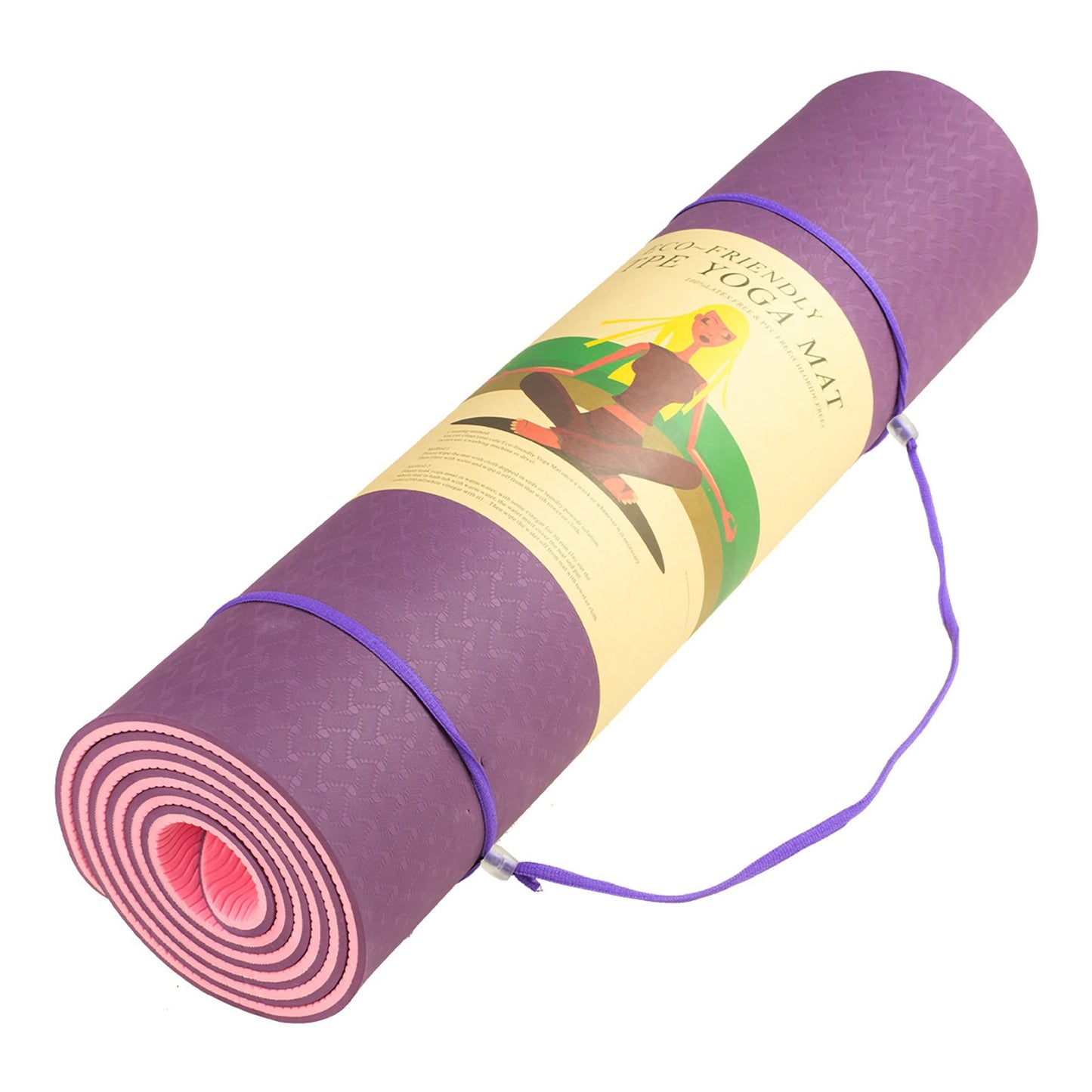 Eco-Friendly Dual Layer 8mm Yoga Mat | Purple |