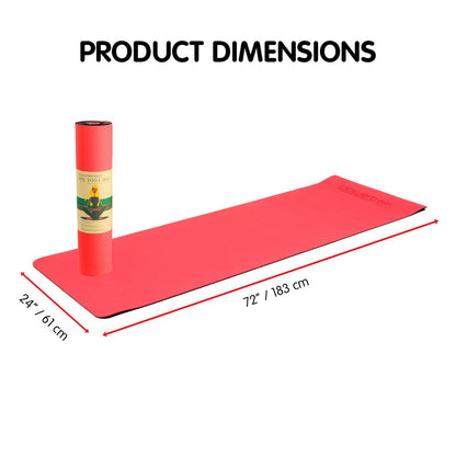 Eco-Friendly Dual Layer 8mm Yoga Mat | Red Blush |