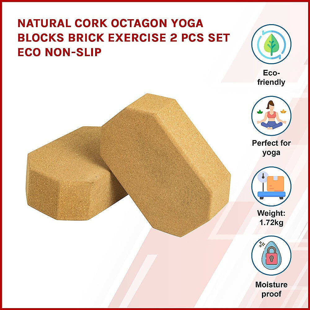 Yoga Cork Block Organic Yoga Brick 2pc